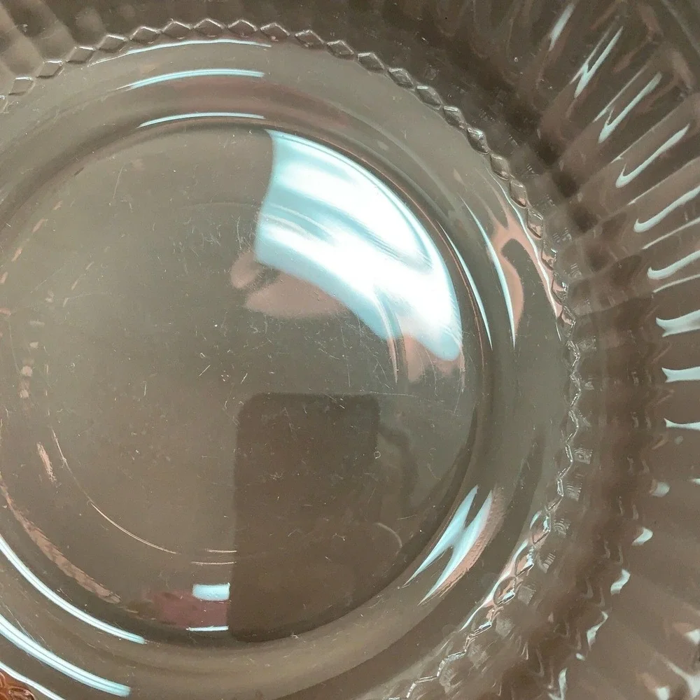 Amethyst‎ Purple Glass Ribbed Vegetable Serving Bowl 9 1/2